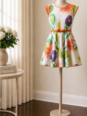 Val Max Girls Floral Fit & Flare Dress NWOT